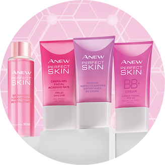 Círculo con fotografías de Anew Perfect Skin