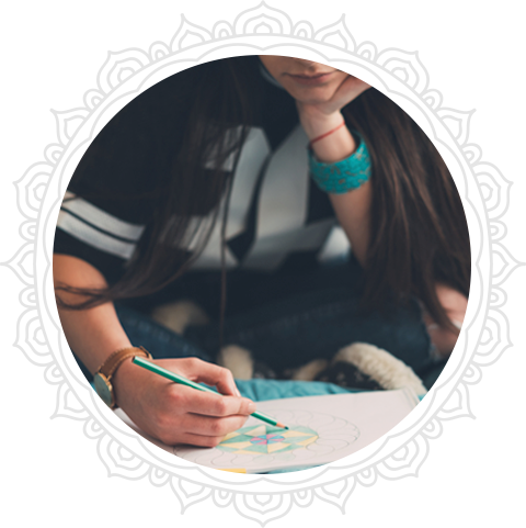 Person coloring mandalas